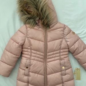 Blush Michael Kors Faux Fur toddler jacket